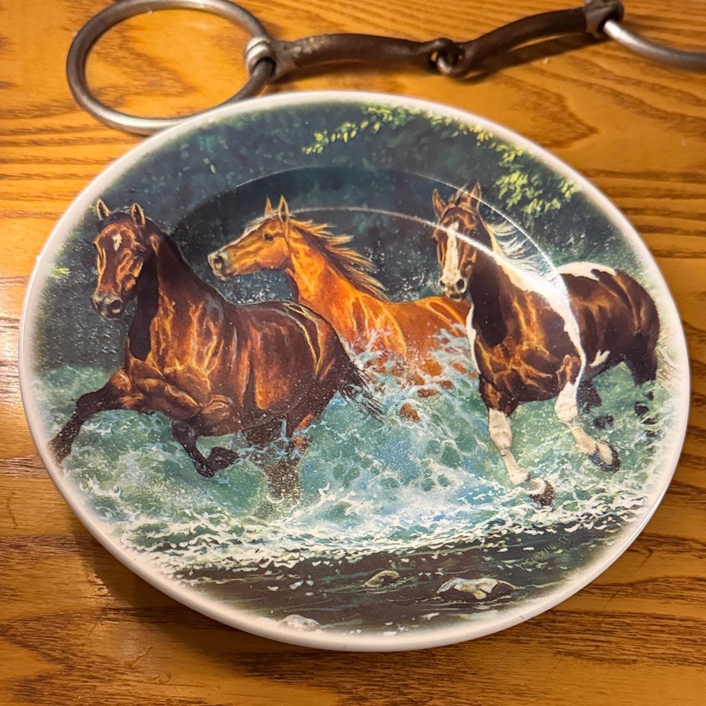 Decorative Plate with Running Horses